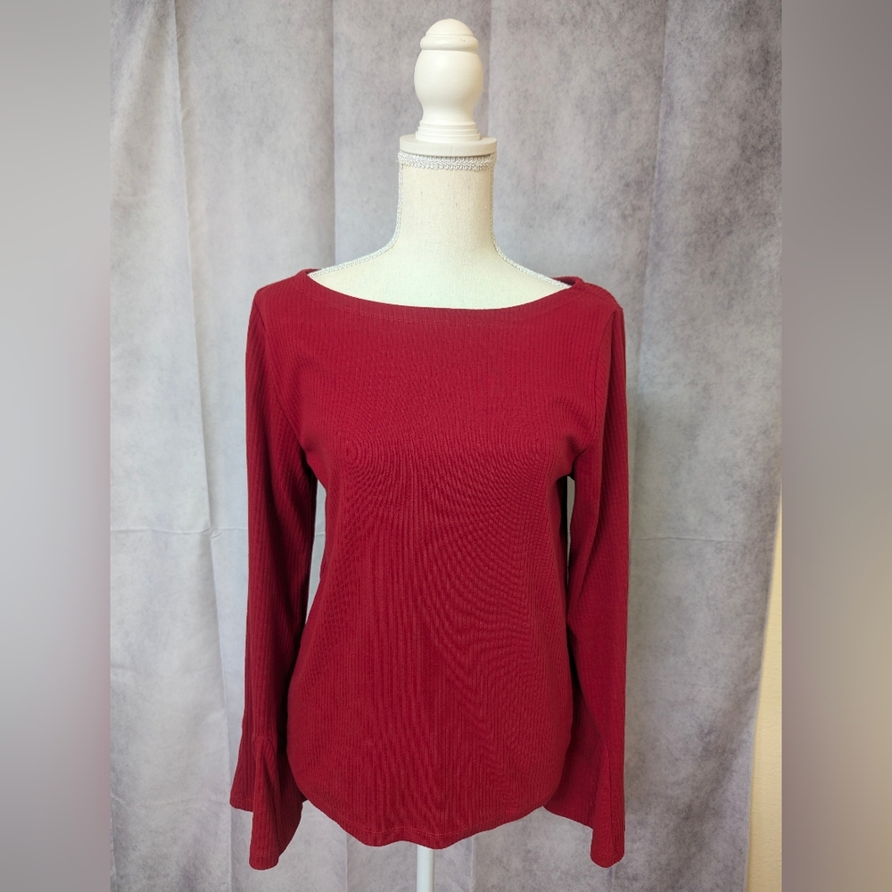 Elegant Gap Red Bell Sleeve Top